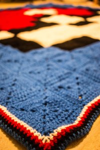 Something by Vera handmade crafts and crochet Pokemon Pokeball blanket squares 8 bit gift kids children baby shower