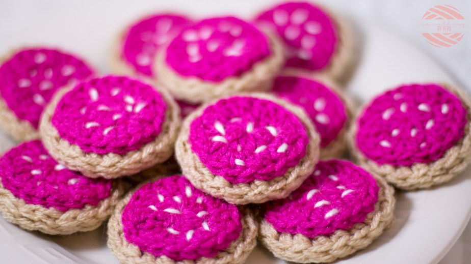 Something by Vera handmade crafts and crochet frosted cookie hair clip gift kids children baby shower